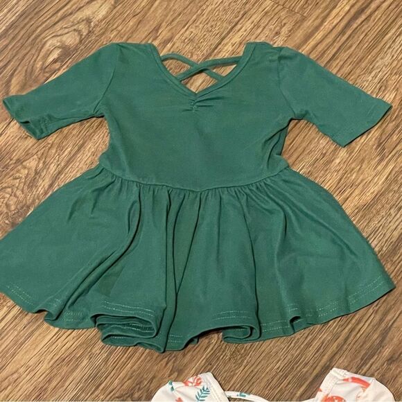 Dot Dot Smile 4 Ballerina Twirl Holiday Dresses Green Black Cream Orange 6-12 mo - Picture 7 of 11